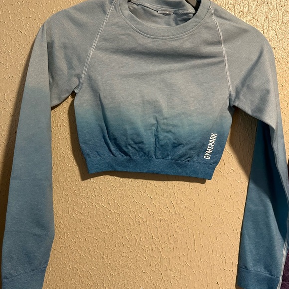 Two!! Gymshark Adapt Ombre Seamless Long Sleeve Crop Tops TWO‎ Size Small XSmall - Picture 4 of 6
